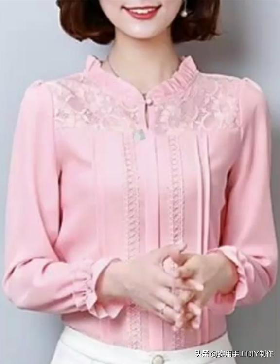 棉麻蕾丝边衬衫,布艺镂空衬衫