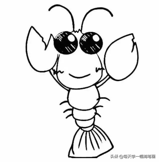 儿童海底动物简笔画大全简单,从海面到海底的简笔画