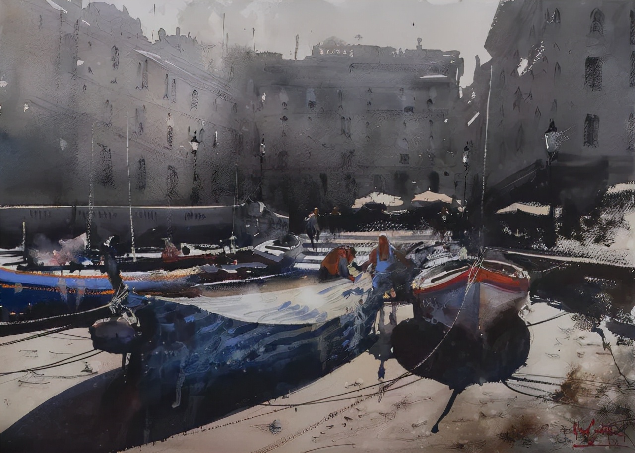 大师建筑水彩画,乌拉圭水彩大师