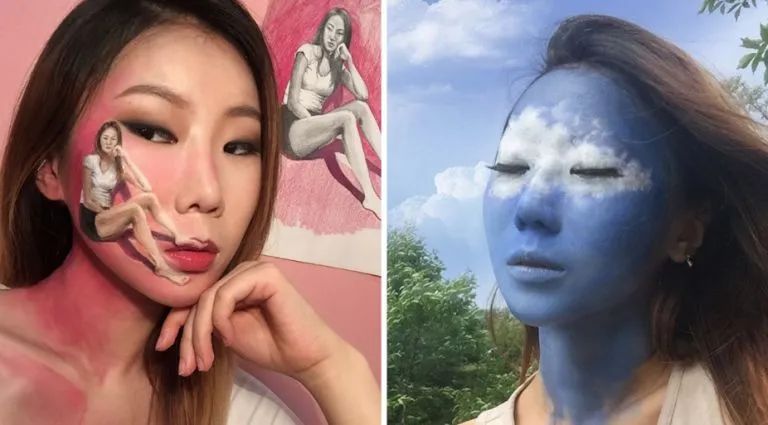 她在画画,神奇的视觉错觉画画