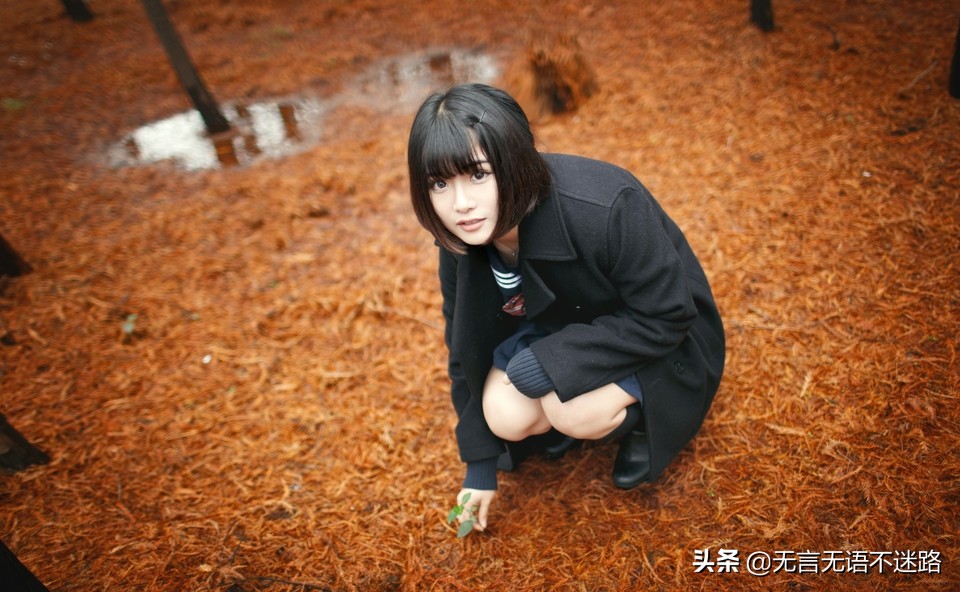 女生高颜值雨伞日系风,日系美少女雨伞