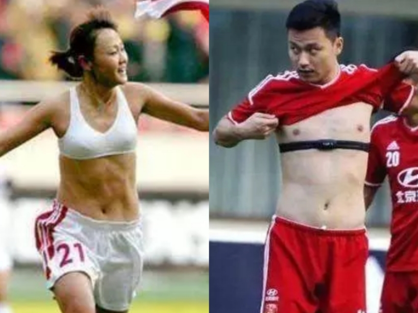 女足队员秀腹肌,女足队长秀六块腹肌