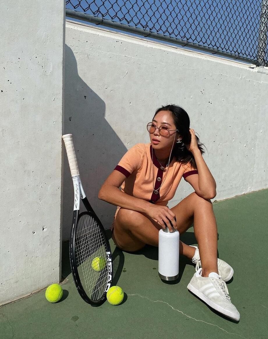 网球服女款运动休闲搭配,网球服夏天穿搭