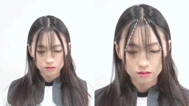 自己剪显瘦刘海,自己剪大脸刘海教程