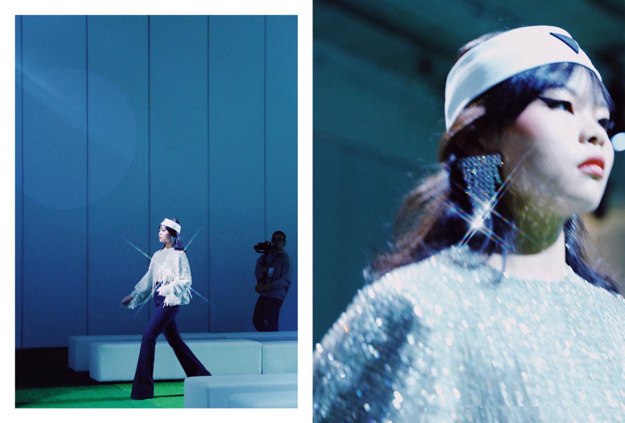 “最丑女团”cindy登台走秀，亮片衫配黑裤，气场不输专业模特