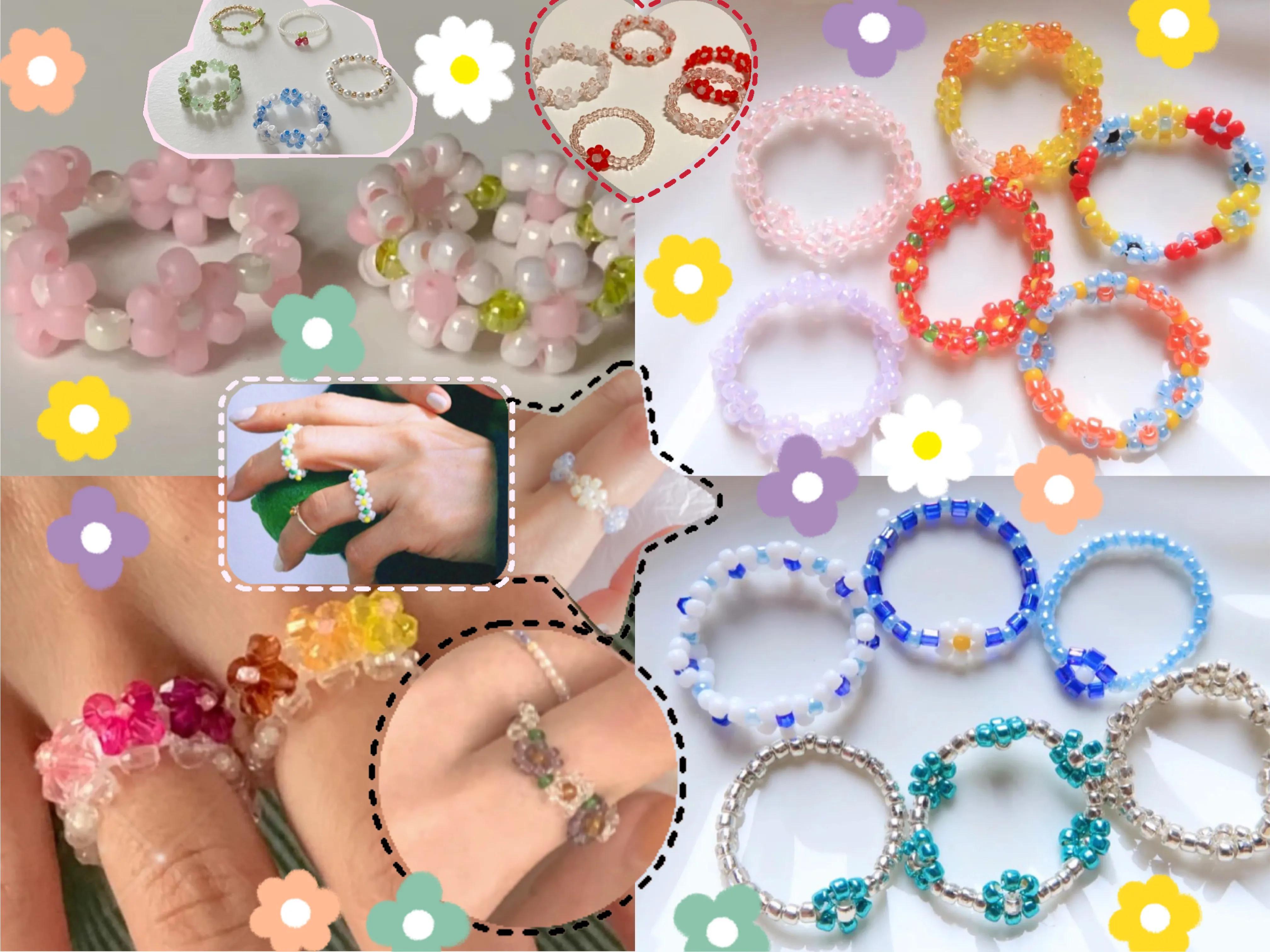 怪诞又可爱的串珠戒指，鬼马少女精灵古怪，很有戏剧感觉