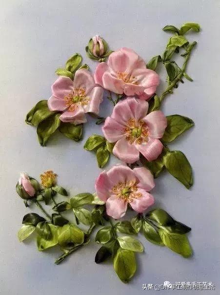 绣一朵花要多久,丝带绣的扭转绣针法