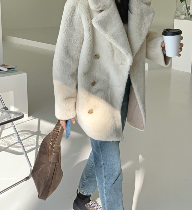 70后洋气羊羔毛外套,洋气羊羔毛外套