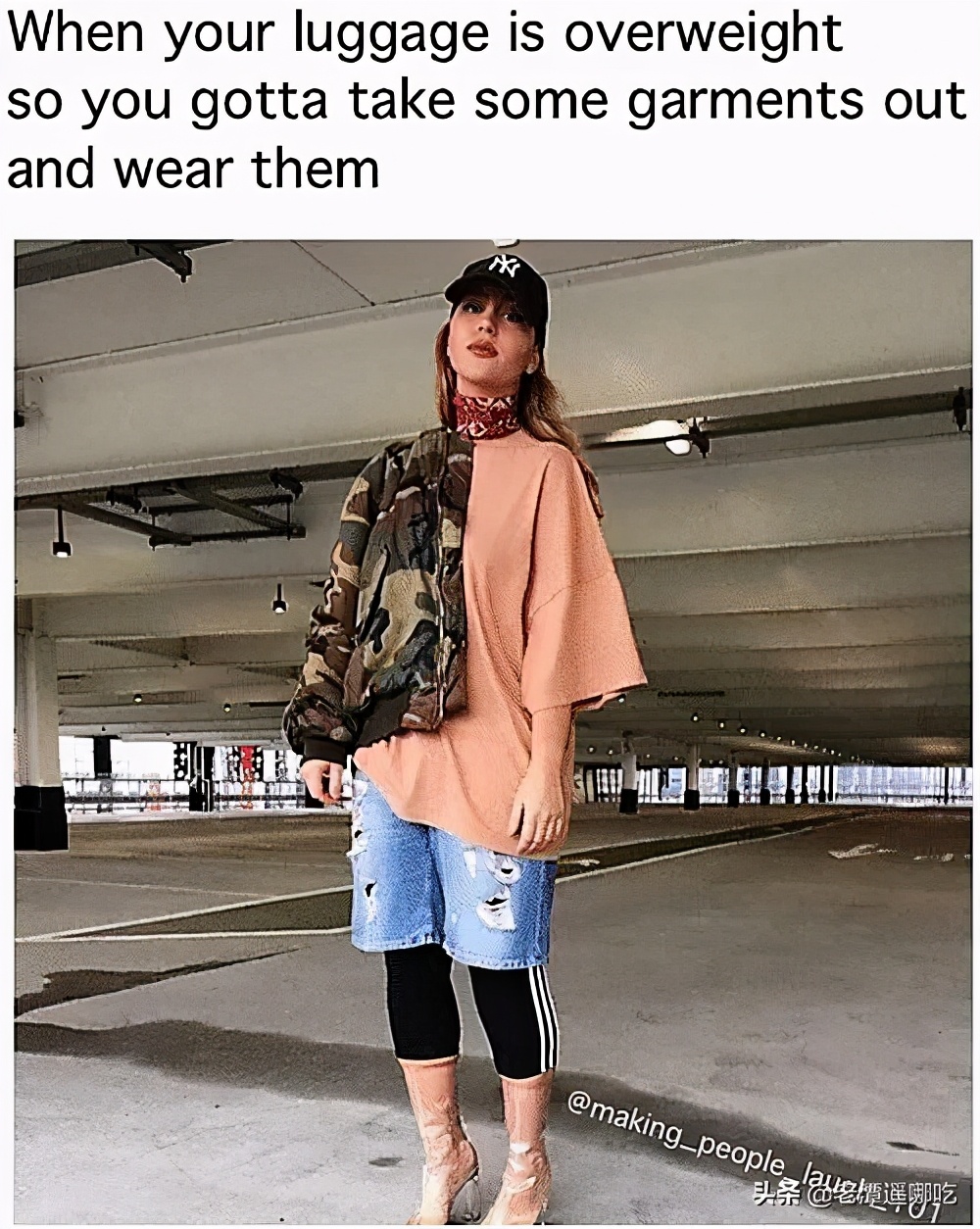 为了省下行李超重费，我穿了18条*裤内**