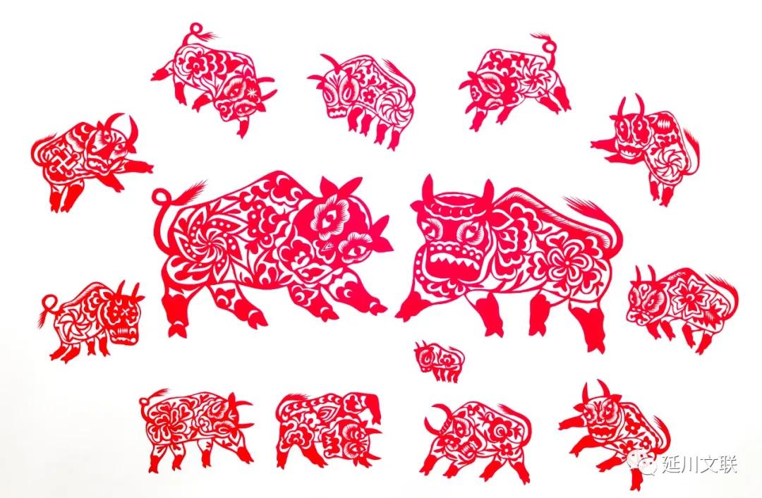 牛年送福手工作品,牛年送吉祥的手工剪纸窗花