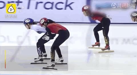 短道速滑1000米韩国两将摔出赛道,韩国短道速滑把队友推出赛道