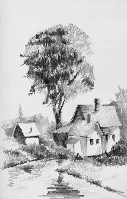 40张经典素描风景图快拿去临摹吧,最好看的素描风景图片