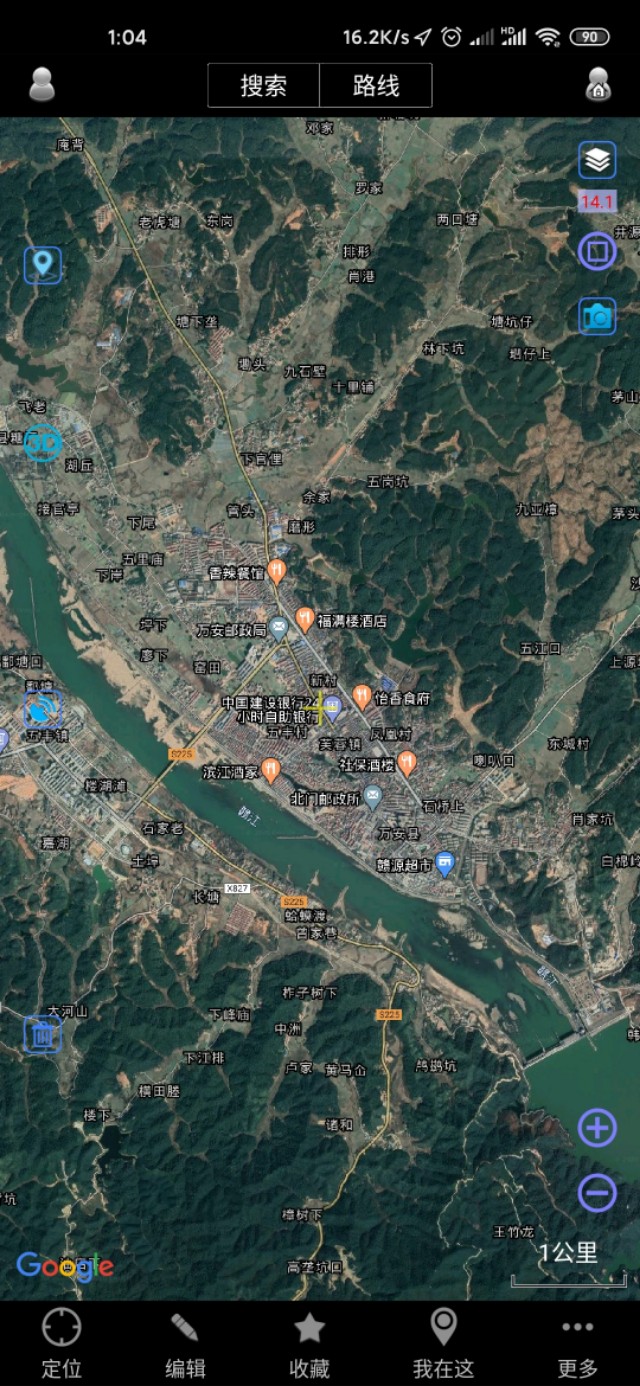吉安市十县两区一县级市城区城建面积直观对比（同一比例尺下）