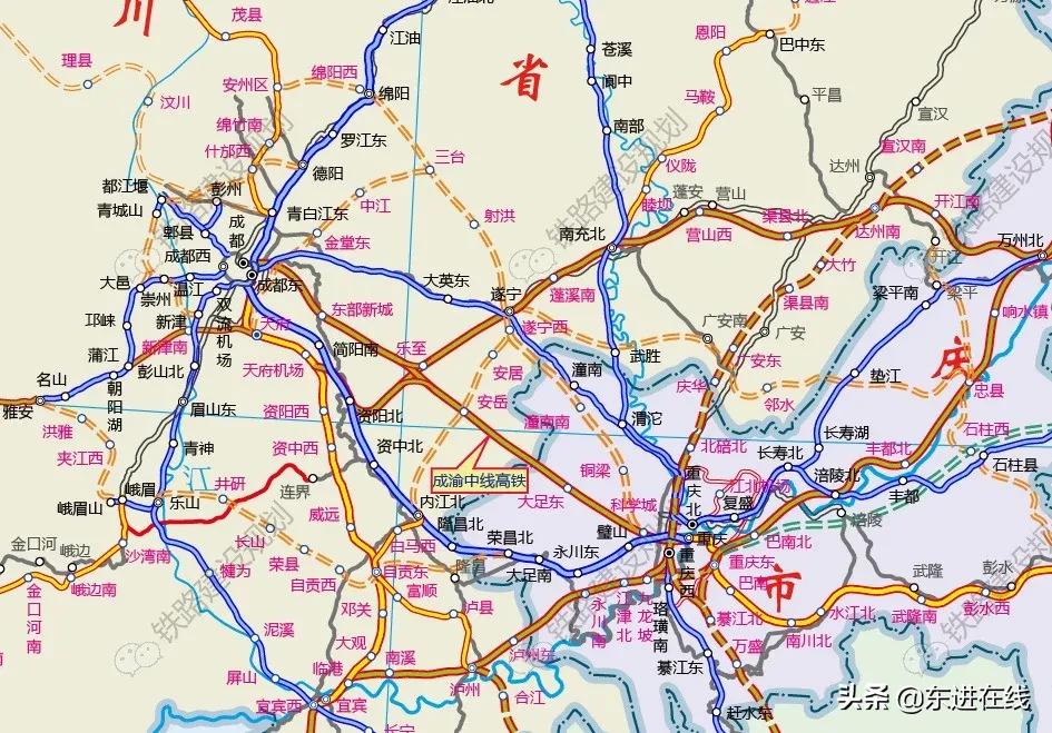成渝中线高铁东部新区站设在哪,成渝中线简州高铁车站在哪个位置