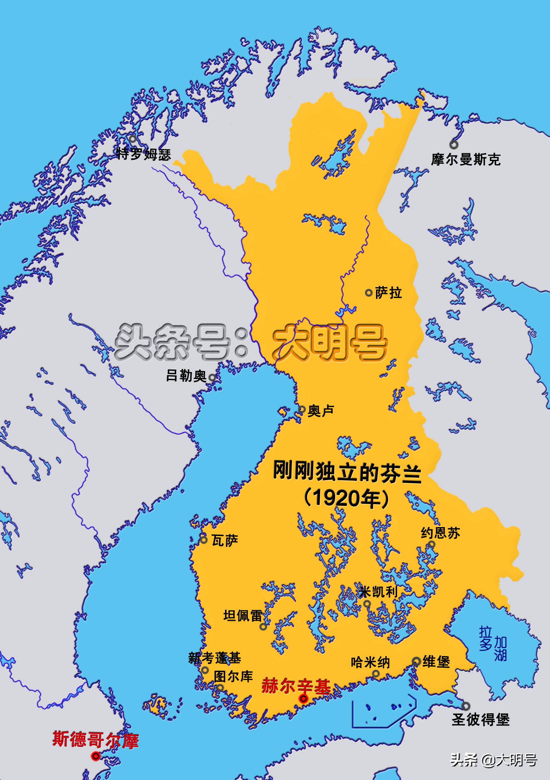 图说苏联和芬兰的换地计划，苏联想用5523平方公里换2761平方公里