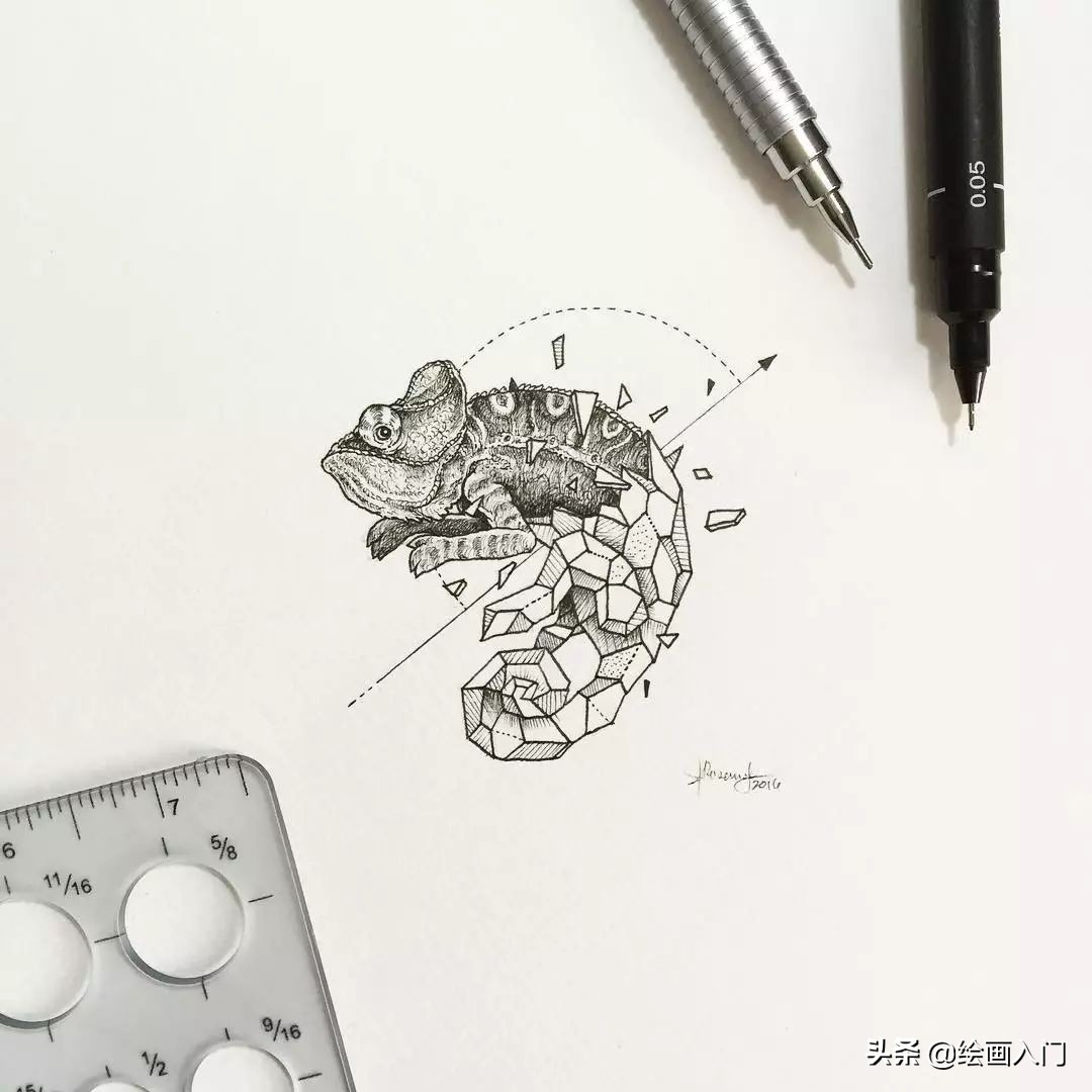 插画铅笔手绘小动物,针管笔手绘黑白画设计