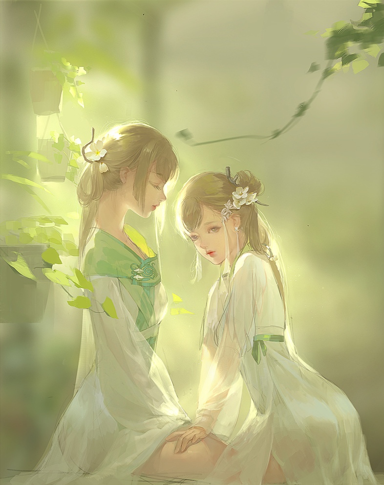 古代古风壁纸大全,二次元壁纸之绿衣佳人