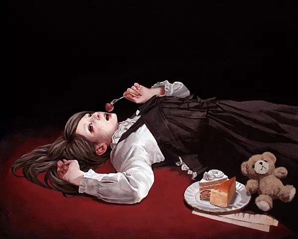 油画日系动漫,油画里的唯美少女