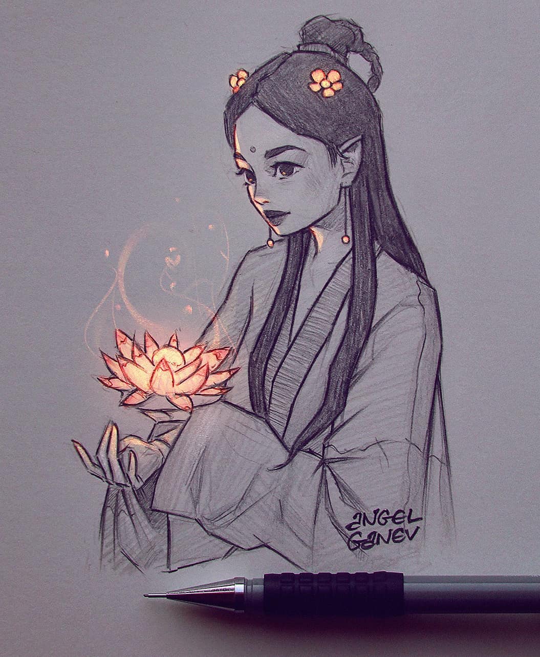 自动铅笔画人物,自动铅笔手绘人物