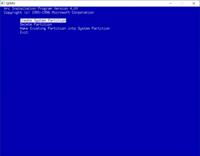 QEMU安装WINDOWSNT4.0MIPS版本