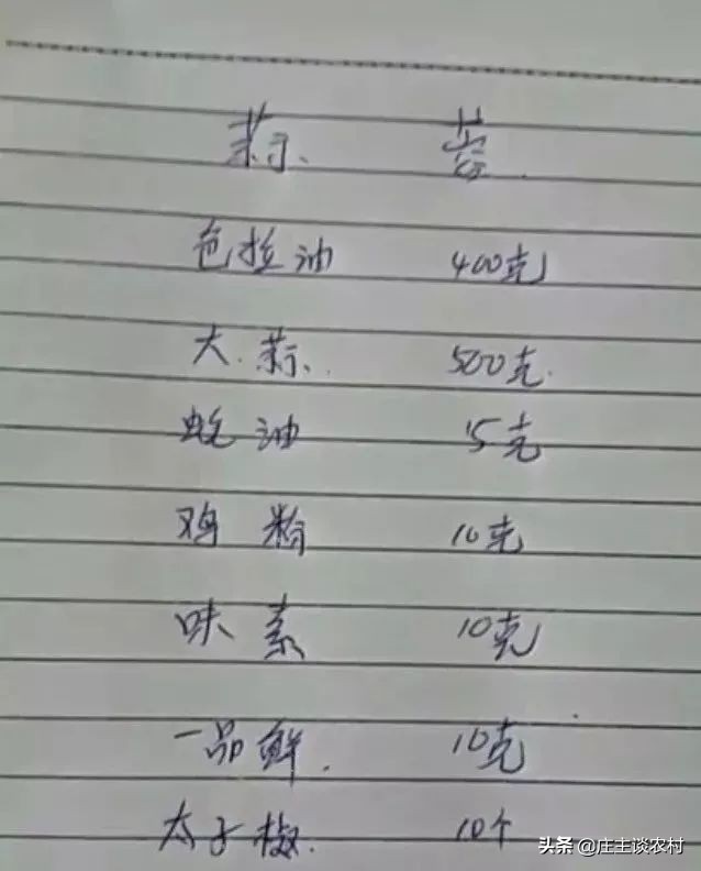 厨师手写配方大全集,商用厨师配方教程