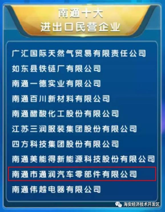 通润汽车零部件打造“专精特新”行业冠军——海安经济技术开发区