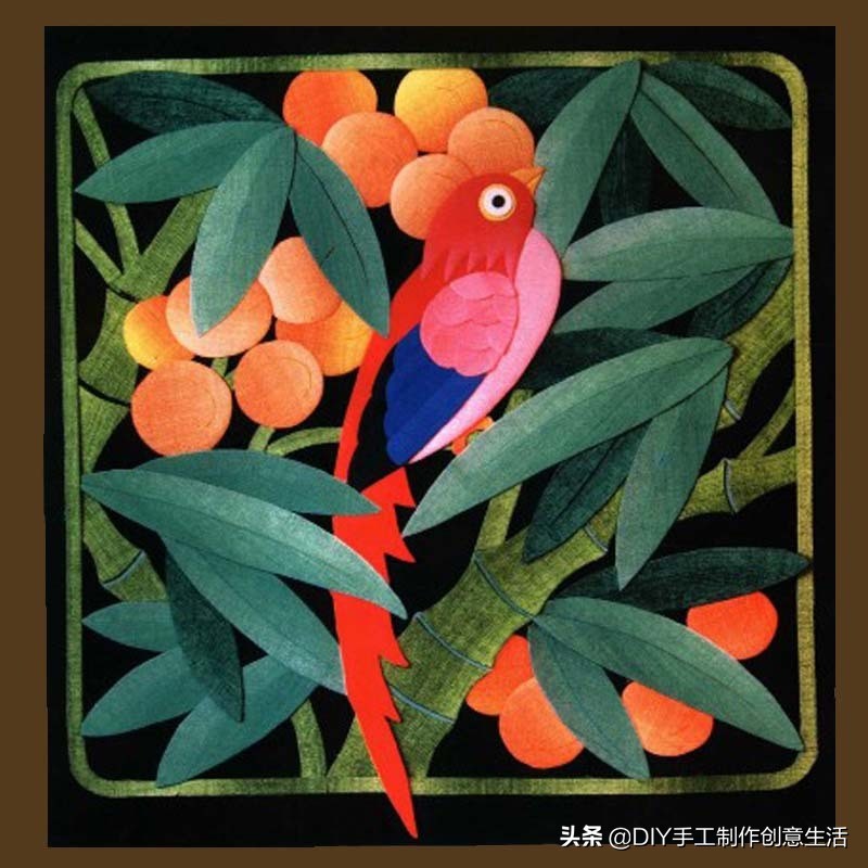 布艺diy拼布图案贴画,布画diy手工制作大全