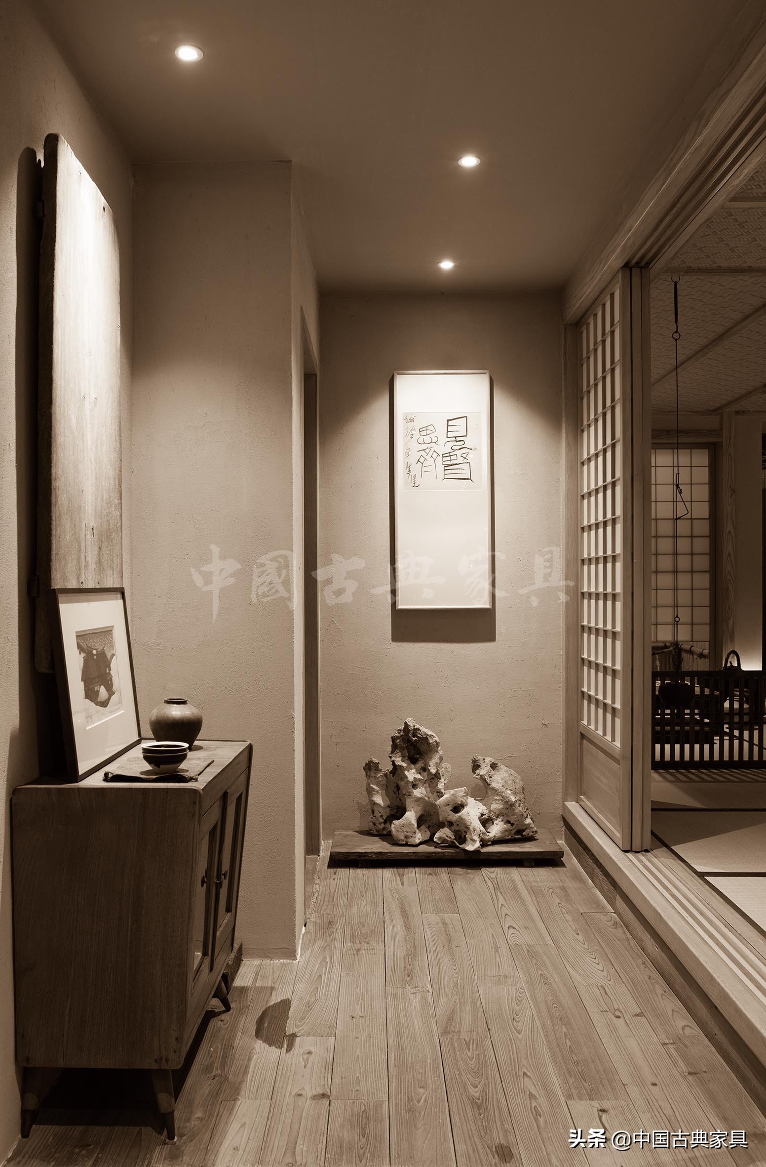 中式茶室禅意家具,民宿中式茶室家具设计