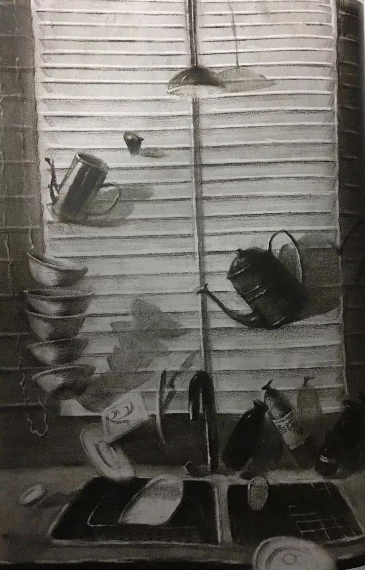 清华校考场景素描高分卷,清华素描场景高分卷技法