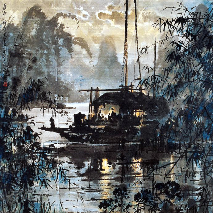 古香古色山水画,岭南风景国画