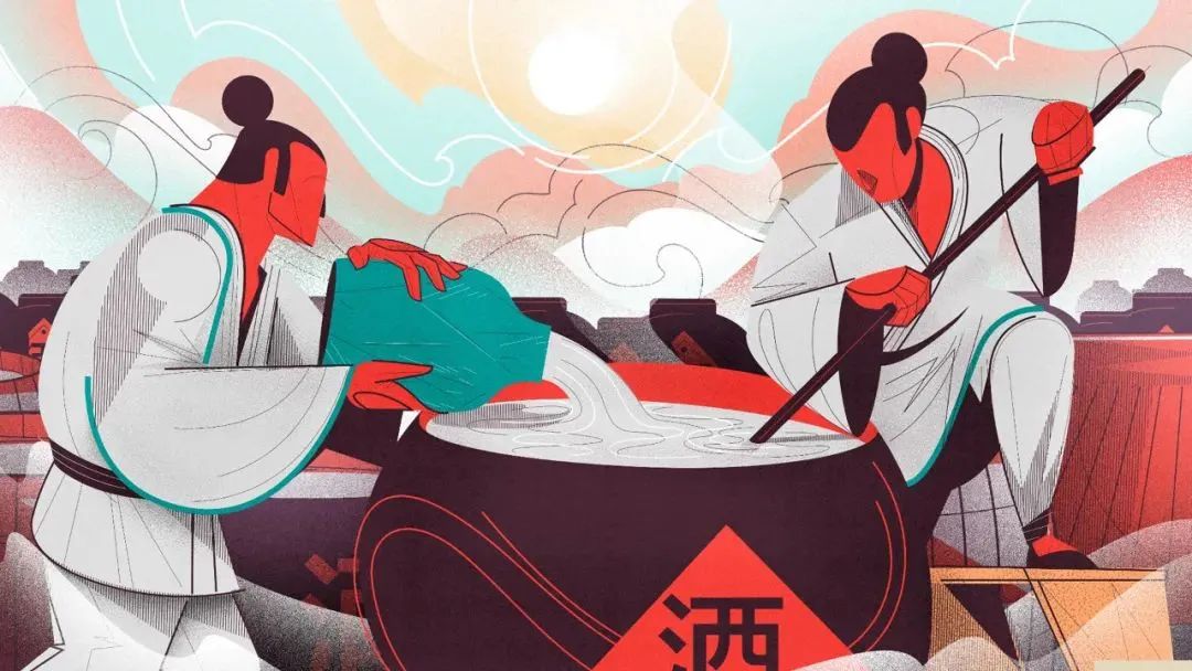 画面冲击感强烈的插画,这种手绘插画是用什么笔画的