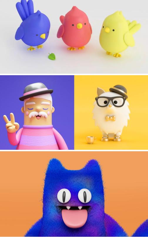 当插画师学会C4D简直太无敌啦！全套C4D角色动画教程+素材免费领