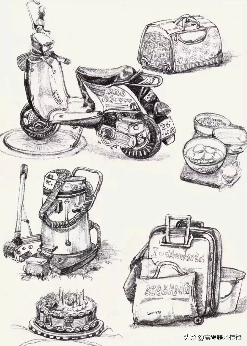 场景速写构图解析,场景速写的技巧和方法