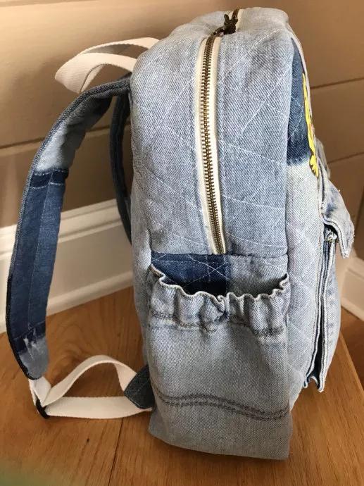 旧牛仔裤的废物利用改造,牛仔裤改双肩背包教程
