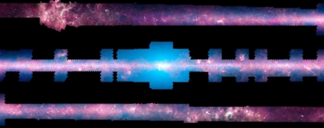 nasa公布的银河系全景图在线预览,银河系81亿像素全景图不同波段