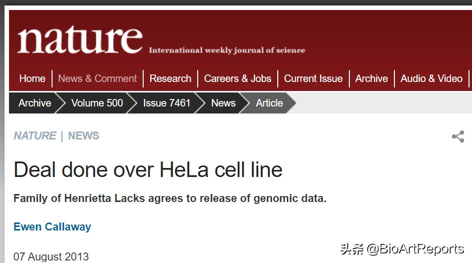 现代医学之母诞辰100周年：HeLa细胞的贡献者