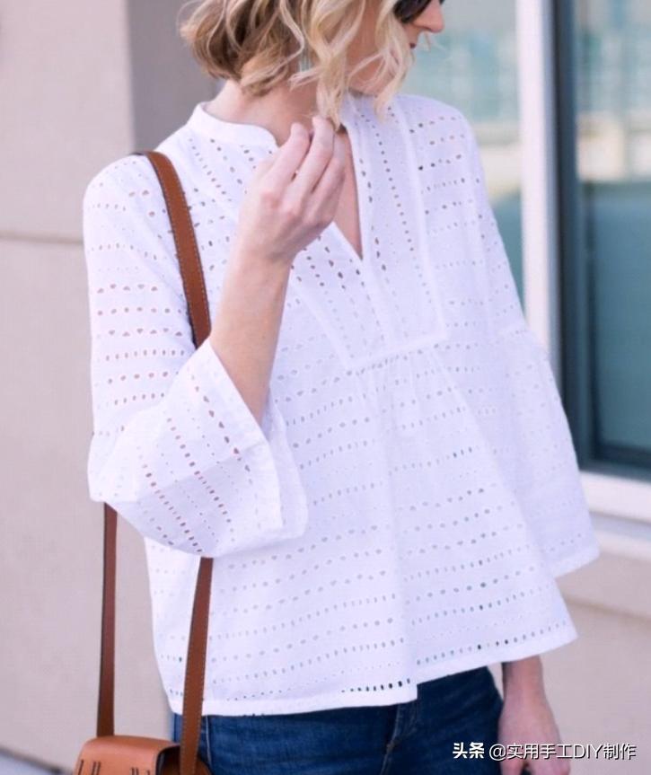 时尚原创设计蕾丝上衣,设计师款棉麻蕾丝上衣夏