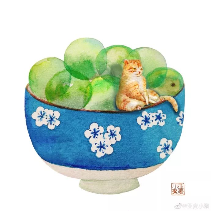 可爱的橘猫插画,一组可爱的治愈系猫咪插画