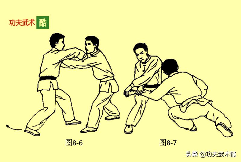 擒腕法（2），用外力压迫和猛力击打，使敌腕关节剧痛而屈服