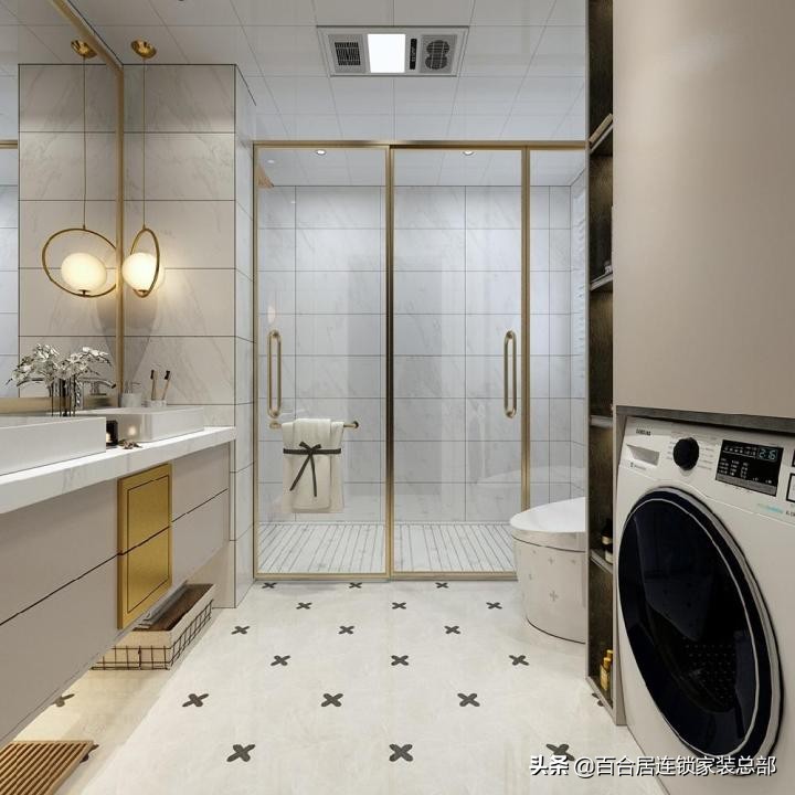 长方形一字卫生间尺寸布局,卫生间三分离设计布局尺寸