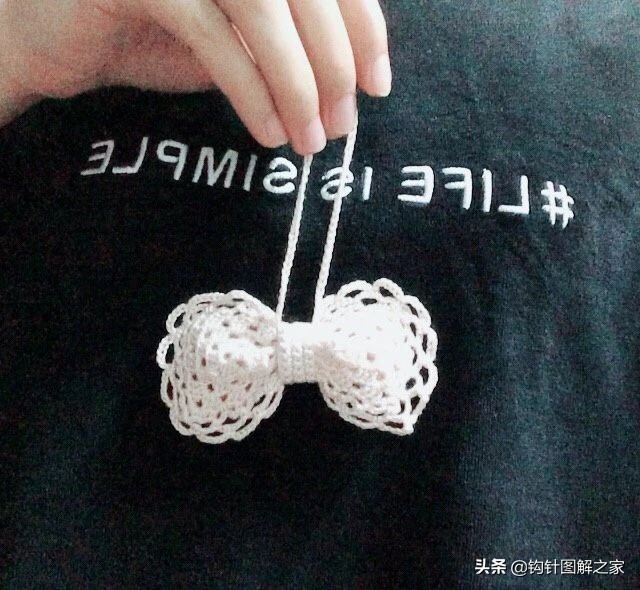 钩针蝴蝶结教程全过程,钩针蝴蝶结图解大全视频