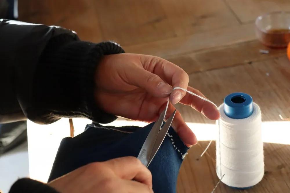 手工缝制抽纸包,一针一线diy包包