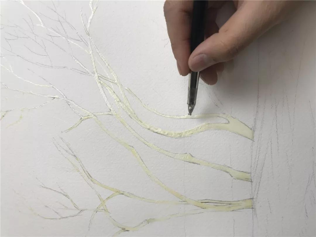 100幅风景写生水粉画教程,如何画雪景图水彩画教程