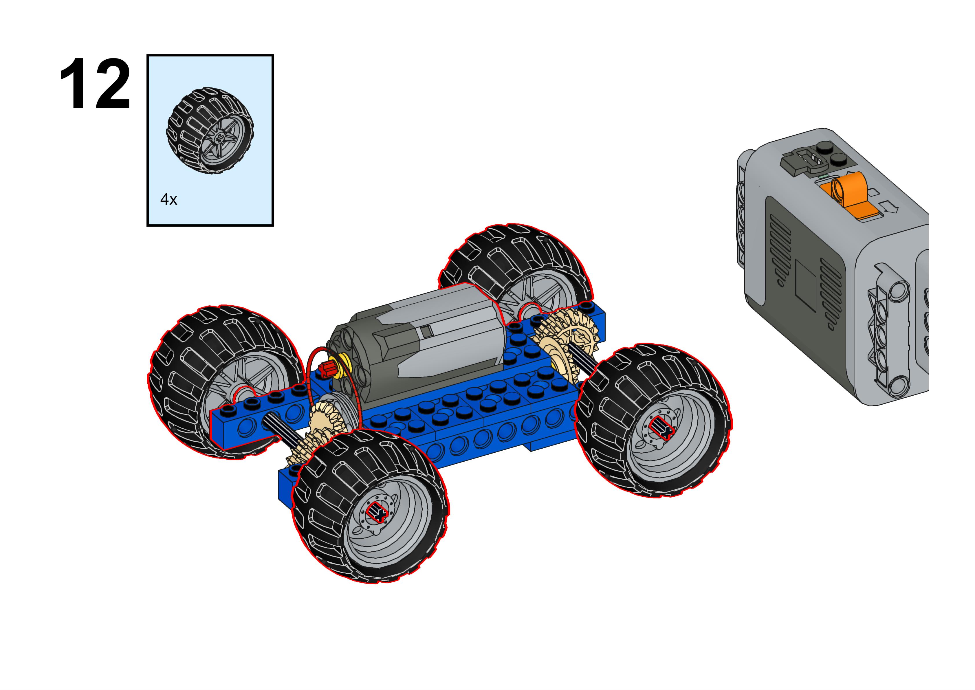 用乐高9686做一辆四驱车,乐高9686小颗粒四驱车搭建教程