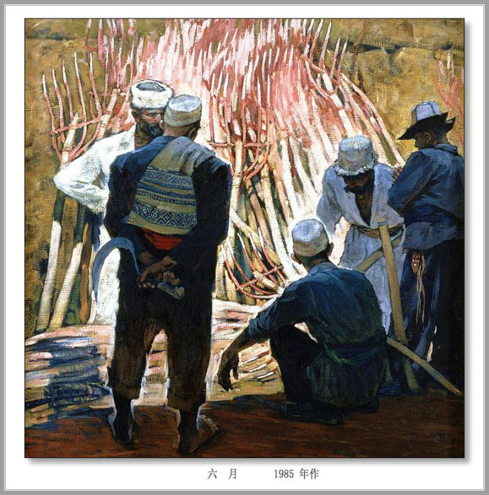 描绘新疆农村的油画,新疆油画风景作品