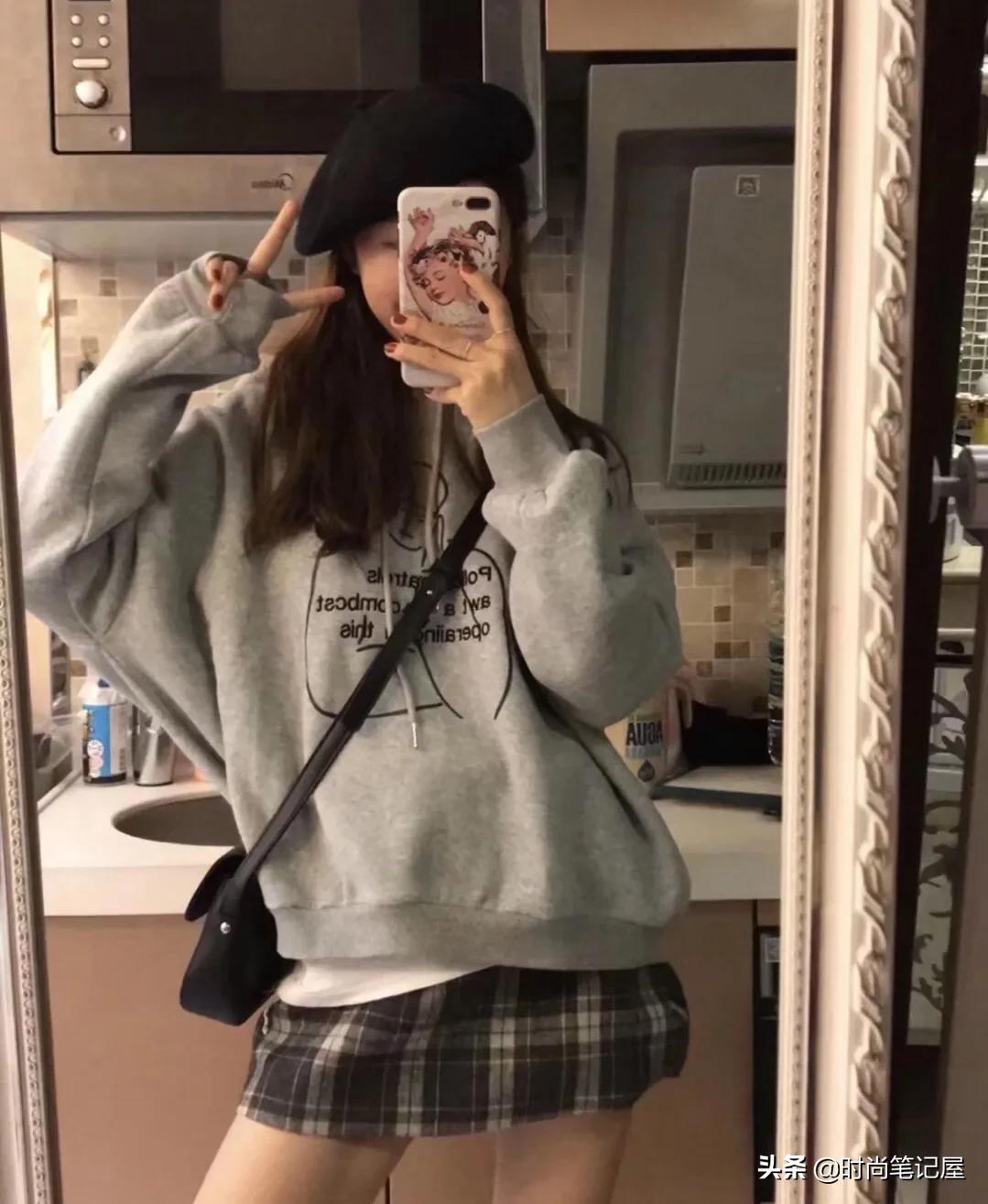 菱格纹格子裙,女人味十足的打底裙