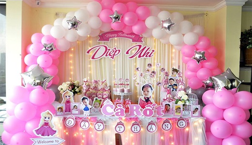 宝宝百日宴气球装饰布置,宝宝宴大小气球布置教程