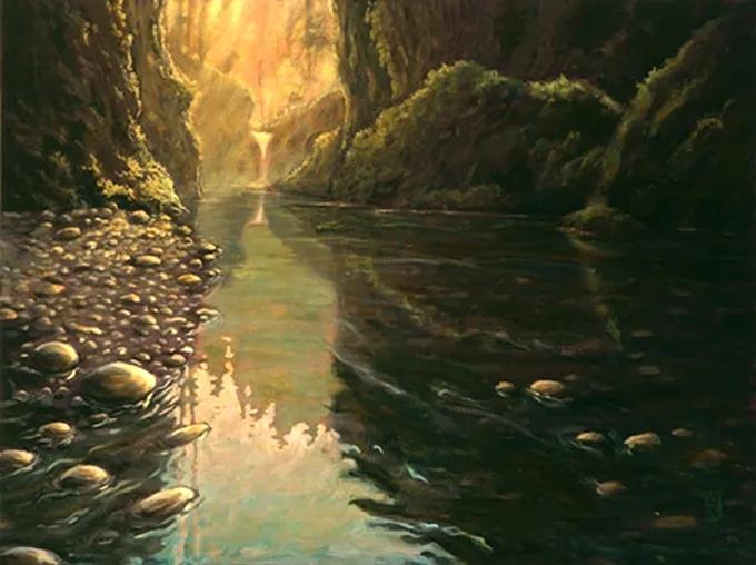 光感特别强的油画风景作品,厚重浓艳的油画风景很浪漫很美
