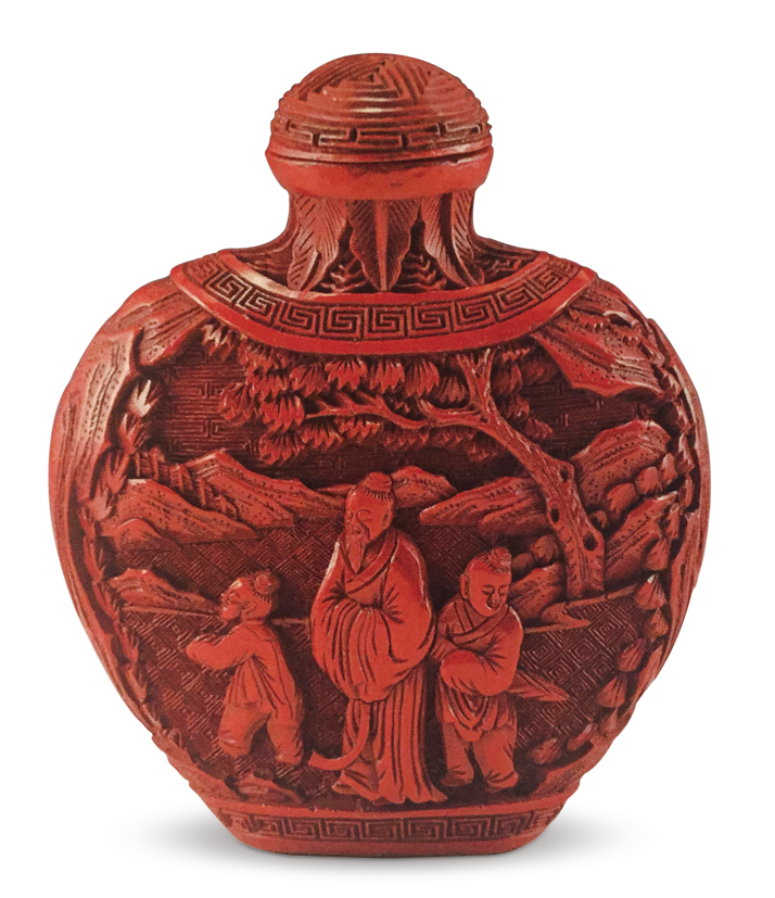 清代套料鼻烟壶 (清代哥釉鼻烟壶)