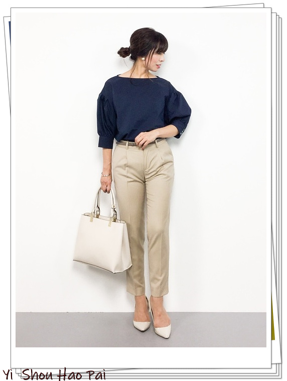 米色裤子穿搭夏天,春季米色裤子怎么搭配上衣